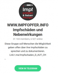 Telegram-Gruppe zur Dokumentation von Impfschäden