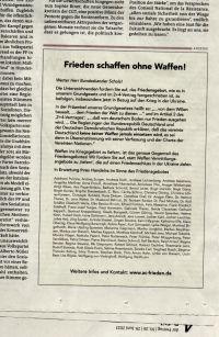 Frieden schaffen ohne Waffen! – eine klare Forderung an Olaf Scholz